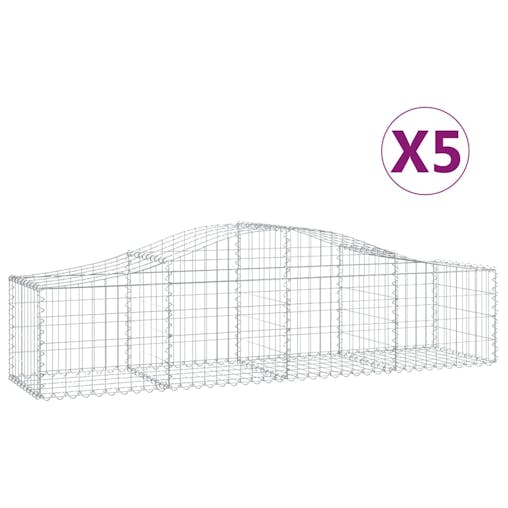 NNEVL Arched Gabion Baskets 5 pcs 200x50x40/60 cm Galvanised Iron