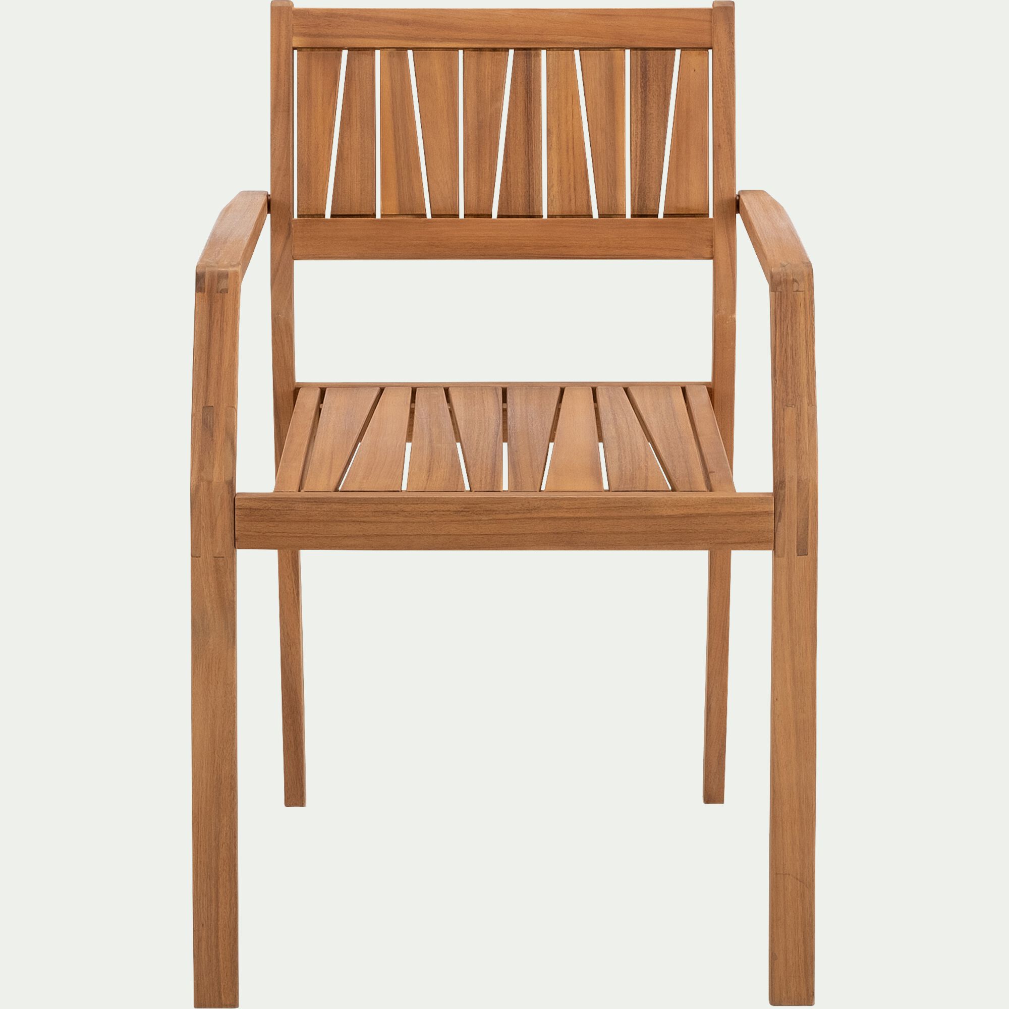 CARLO - Fauteuil de jardin avec accoudoirs en acacia huilé - bois clair