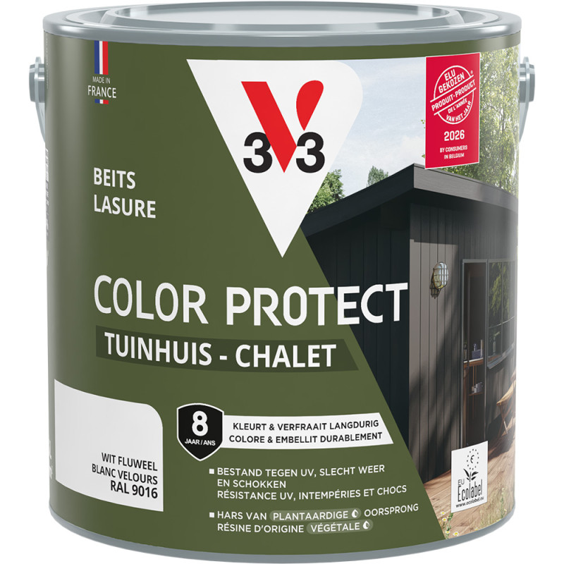 Lasure pour chalet Color Protect blanc 2,5 L V33