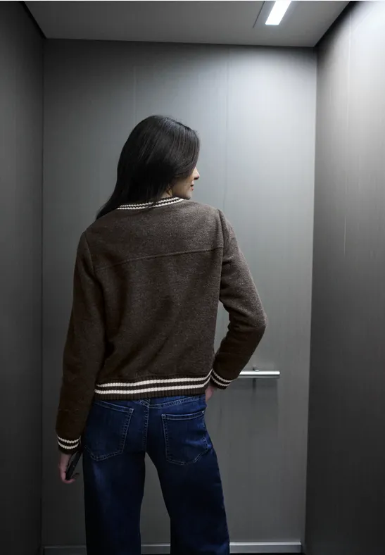 Blouson mit College-Details