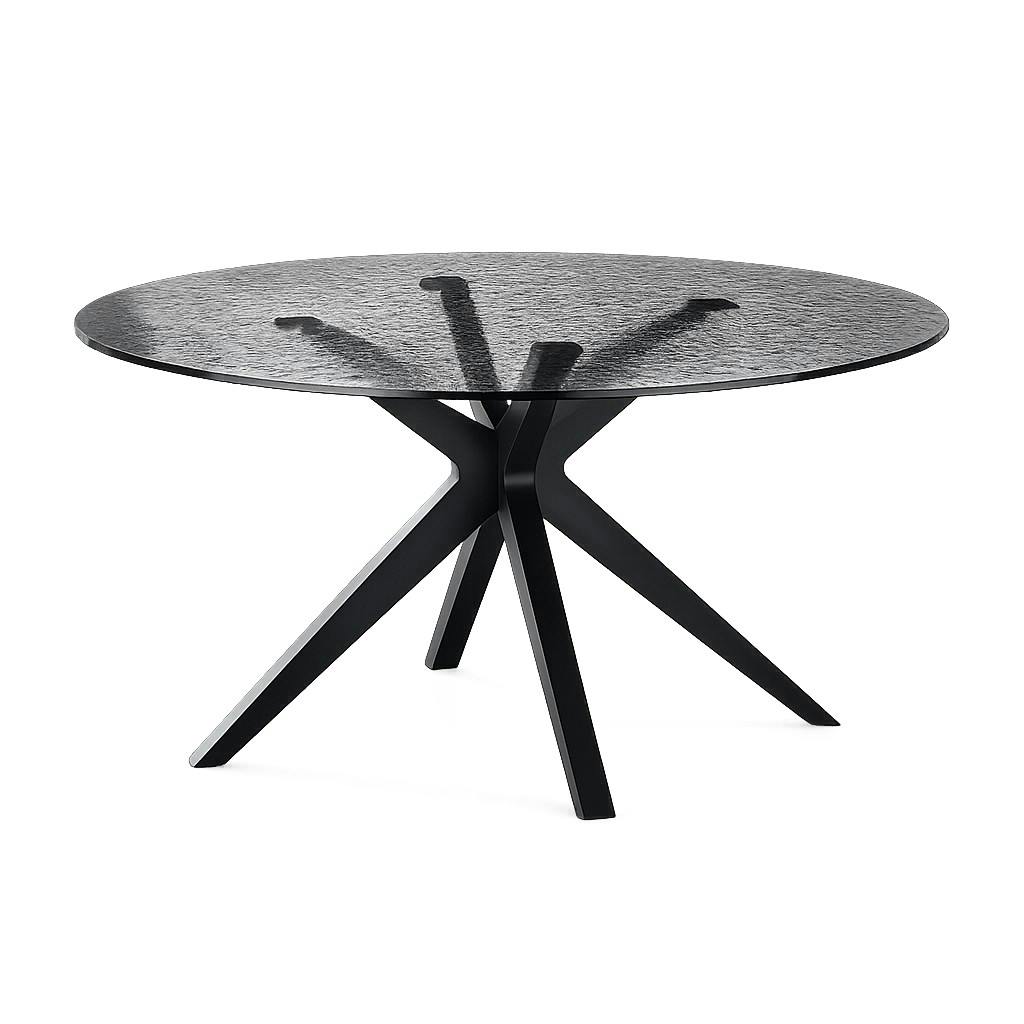 Table à manger ronde en verre ondulé Ø140 cm ALBA