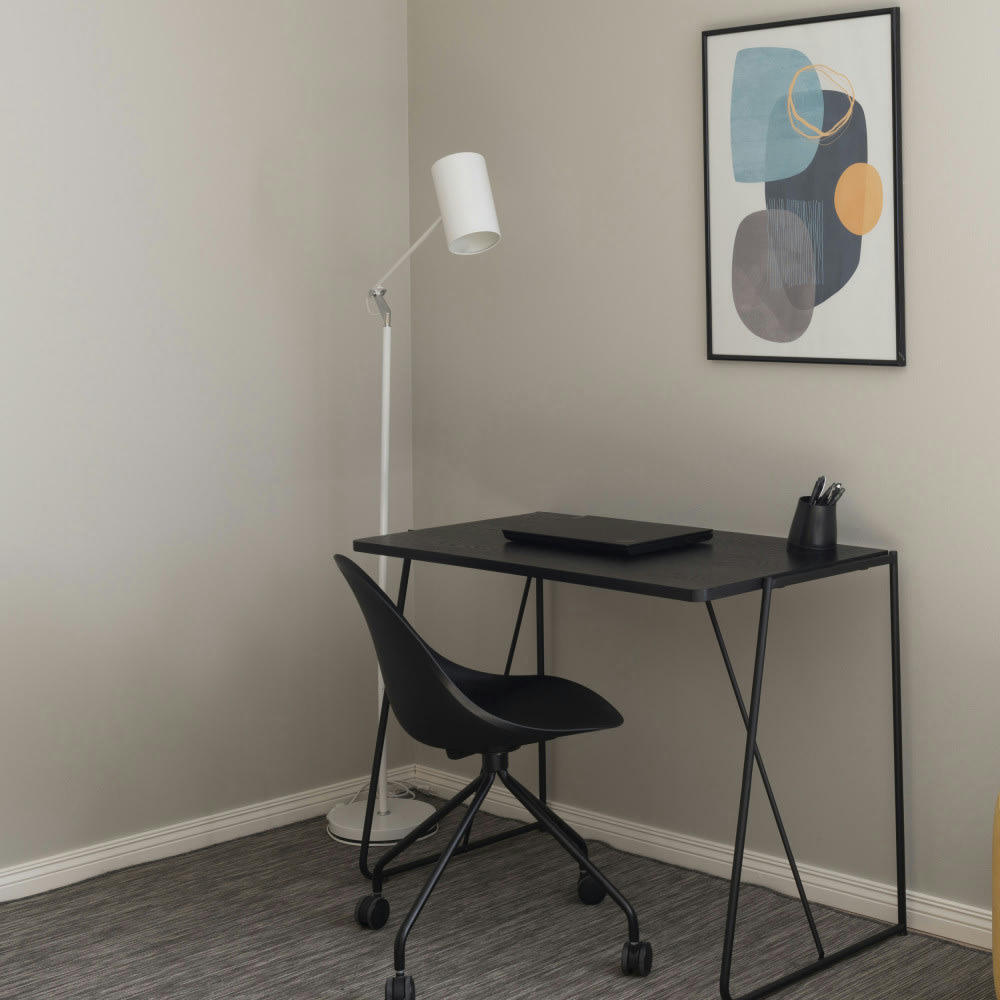 WORK - Bureau en bois et métal L100cm noir