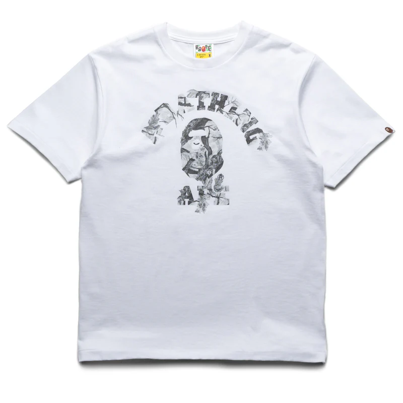 A Bathing Ape Tree Edge Camo College Tee - White/White