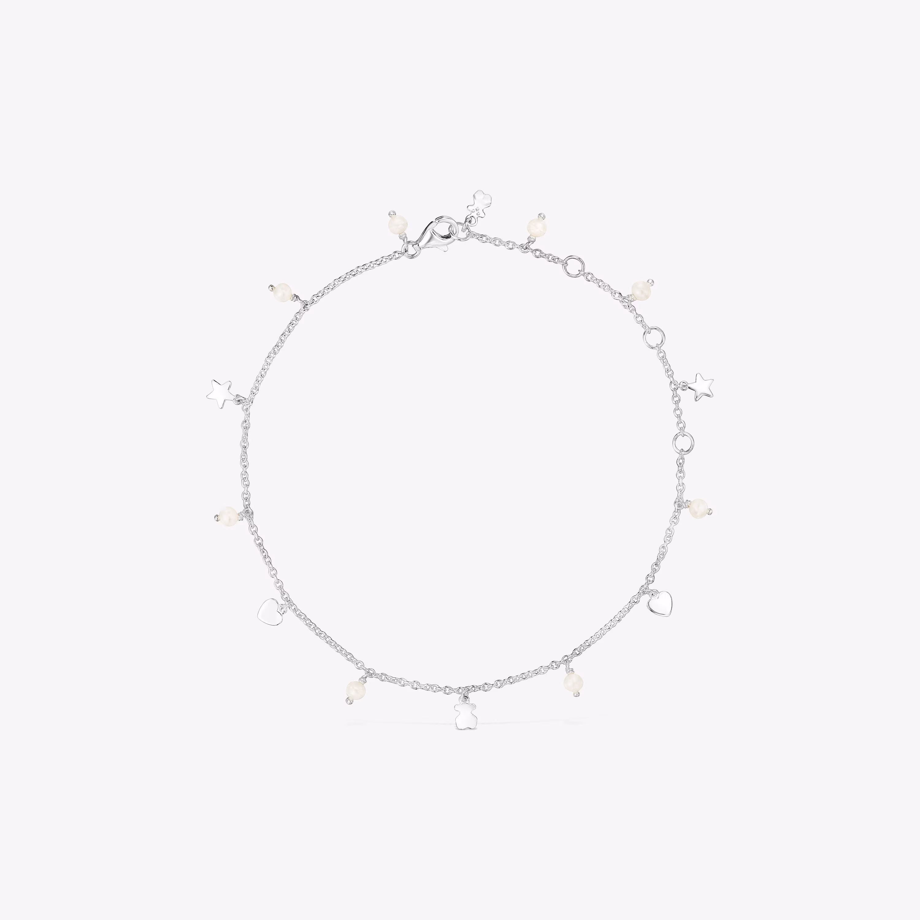 Tobillera de plata y perlas Cool Joy