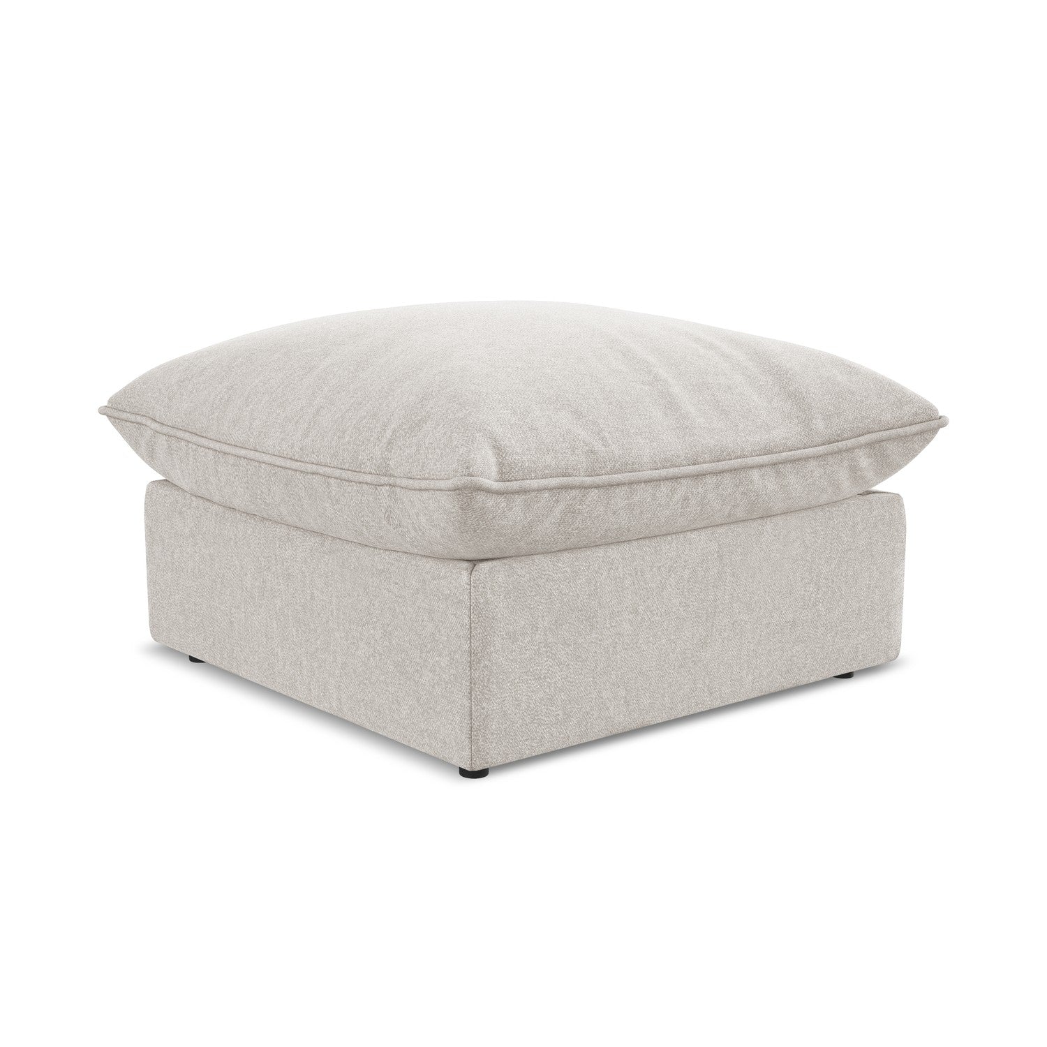 LaMiaSofa Poef Ravenna - velours - lichtbeige - 75x75x45