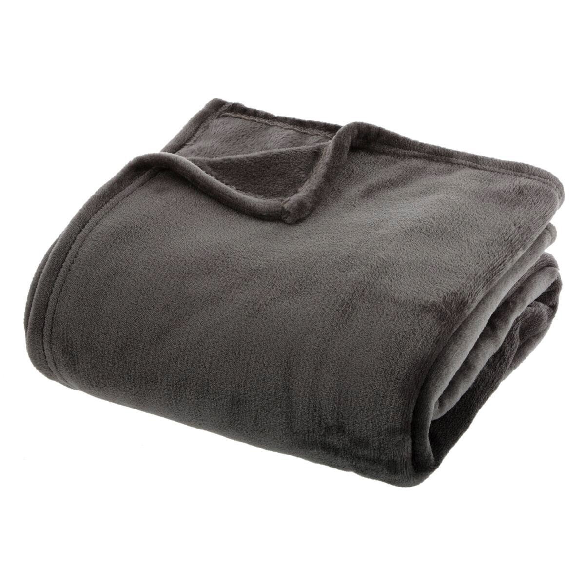 Flannel plaid Slate grey, 180x230 cm