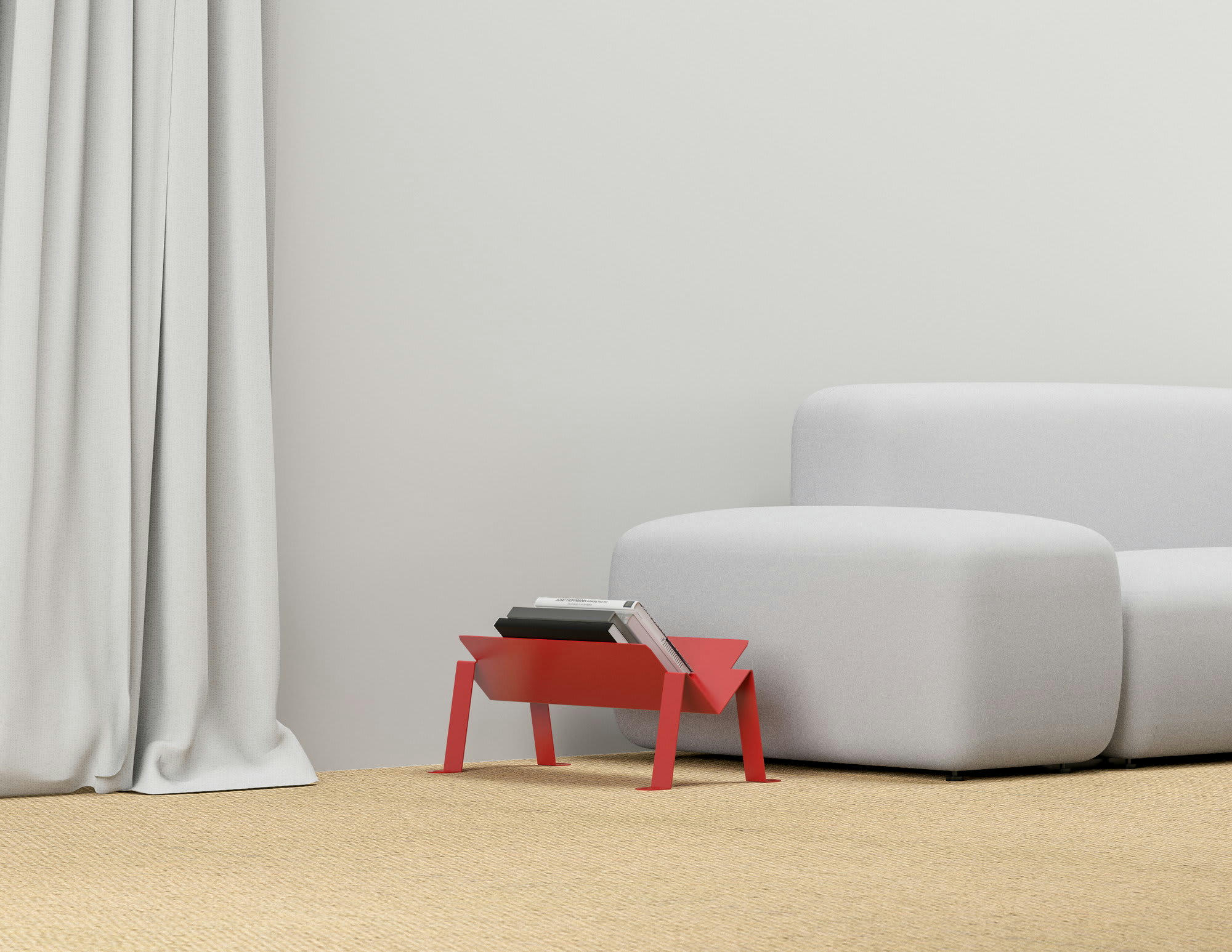 - Porte-revue rouge en acier Made in France