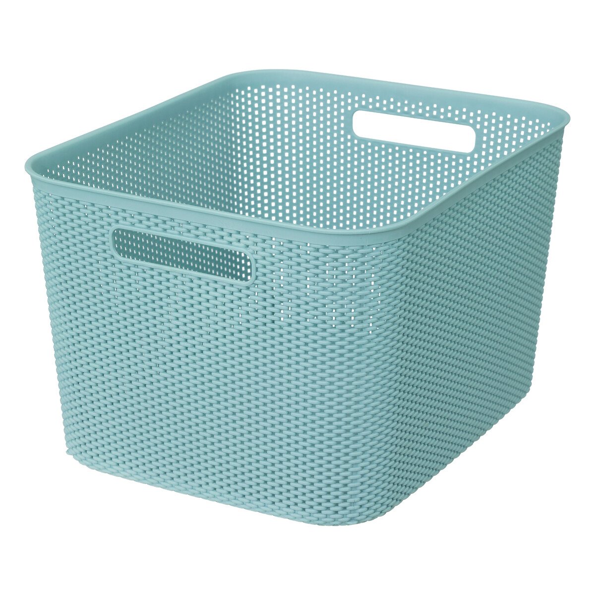 Cesto de arrumação crochet azul 19l