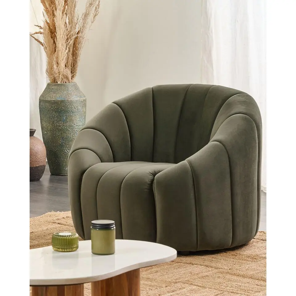 MALUNG - Fauteuil - Donkergroen - Fluweel