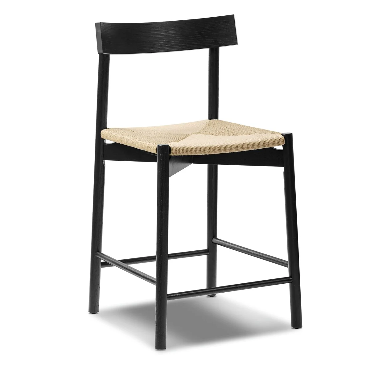 Poly & Bark Hamm Counter Stool - Solid Wood Frame with Woven Rope Seat - N/A