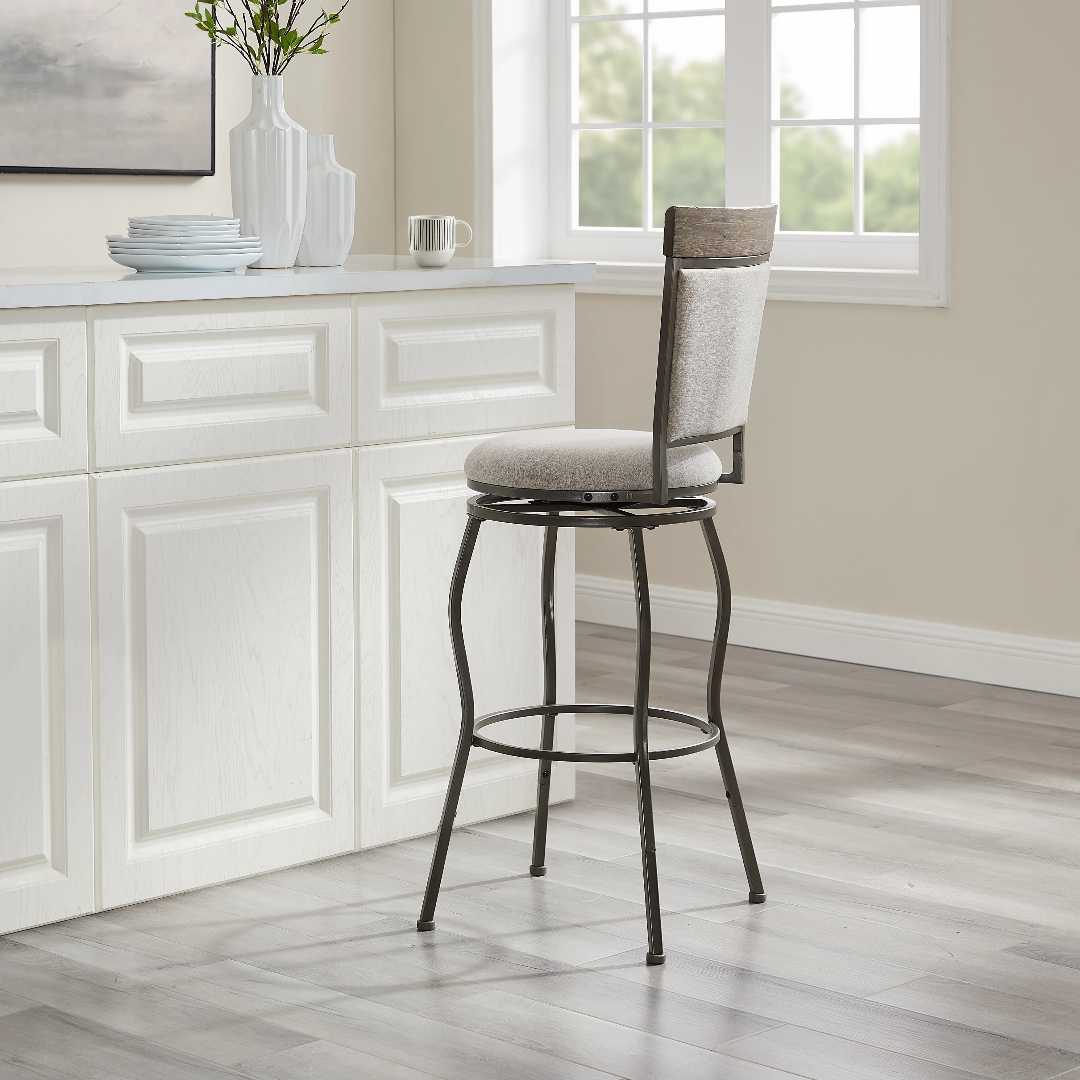 Eckerd Pewter 25-30-Inch Adjustable Counter Stool (Set of 3)