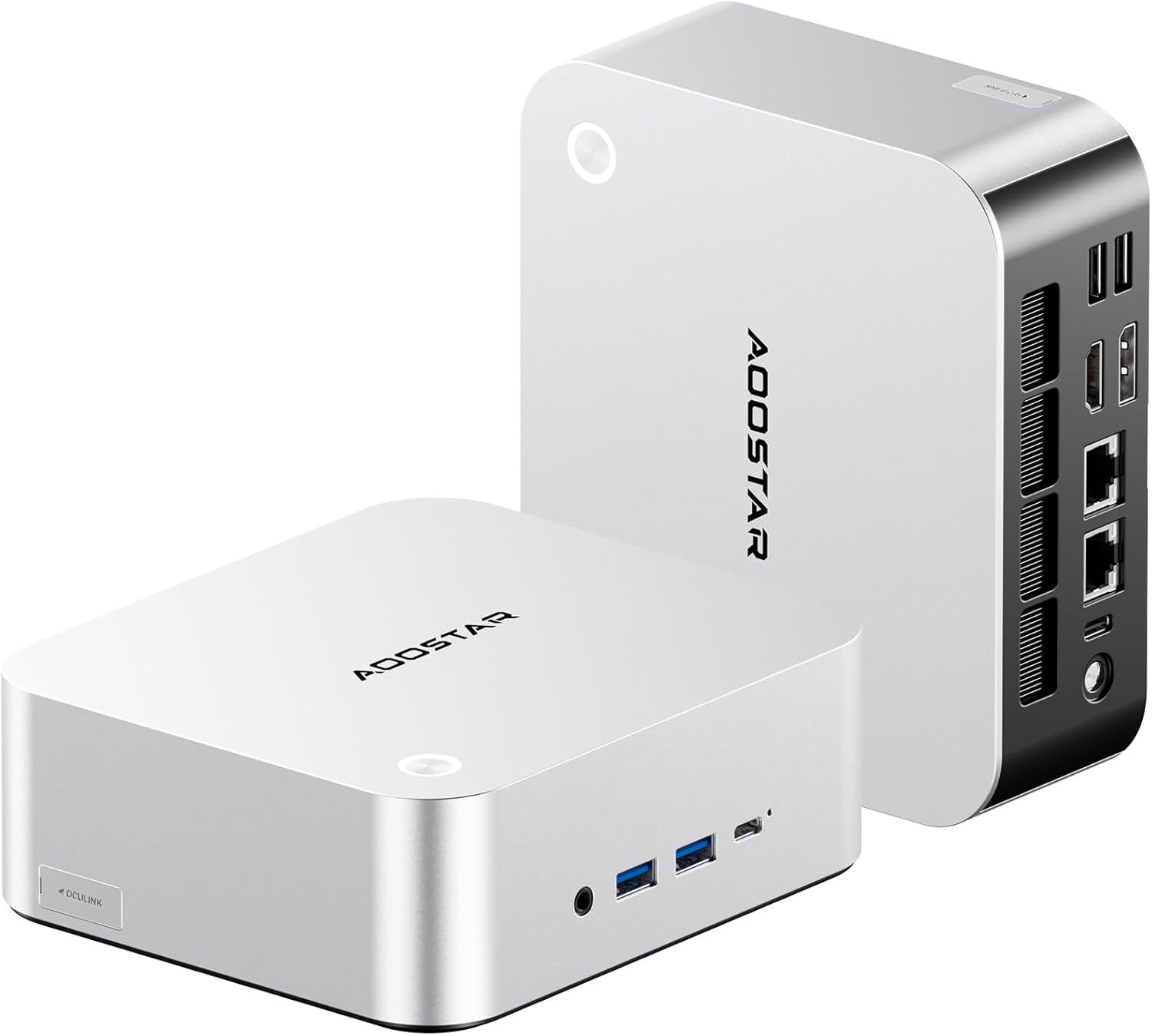 AOOSTAR MACO AMD R7 PRO 8845HS Mini PC with 32GB DDR5 RAM 1TB NVME SSD Mini Desktop Computer  OCULINK/ 2*USB4(PD|8K@60Hz)/HDMI2.1/1 xDP 1.4  2X 2.5G LAN 2*M.2 Slots