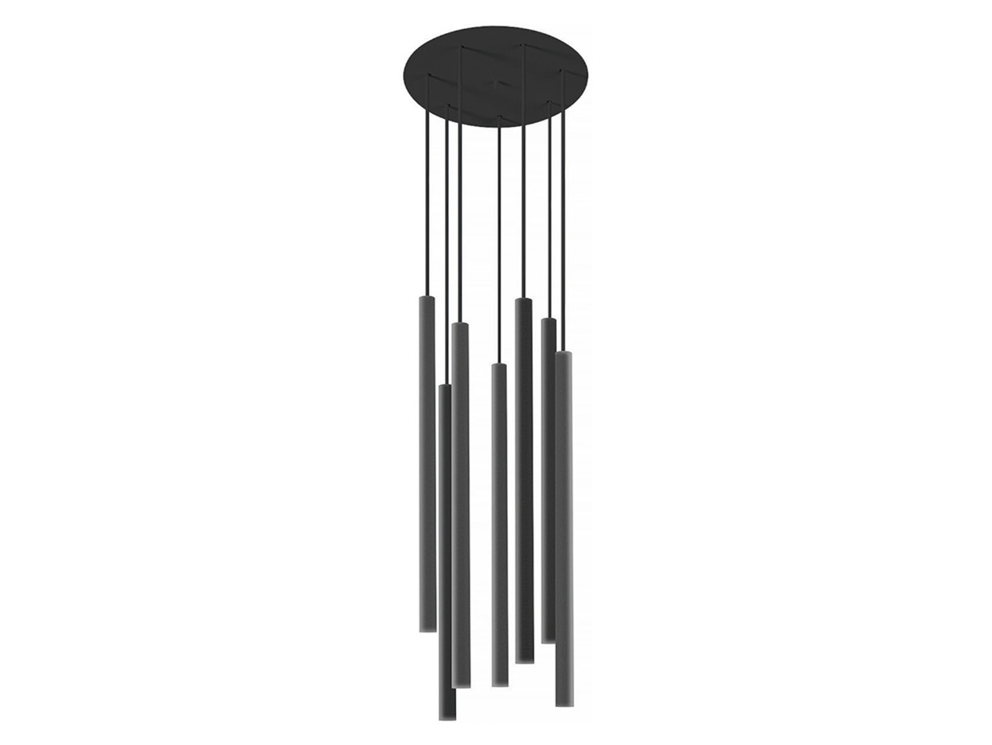Lampa wisząca Laser 7-punktowa stalowa czarna