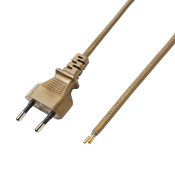 Cordon de lampe avec interrupteur or Diall 2m