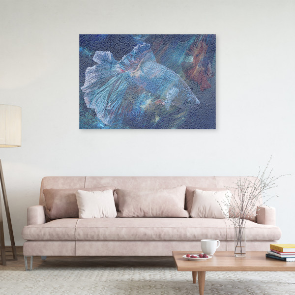 Feeby Obraz na płótnie, Niebieski kwiat abstrakcja 60x40