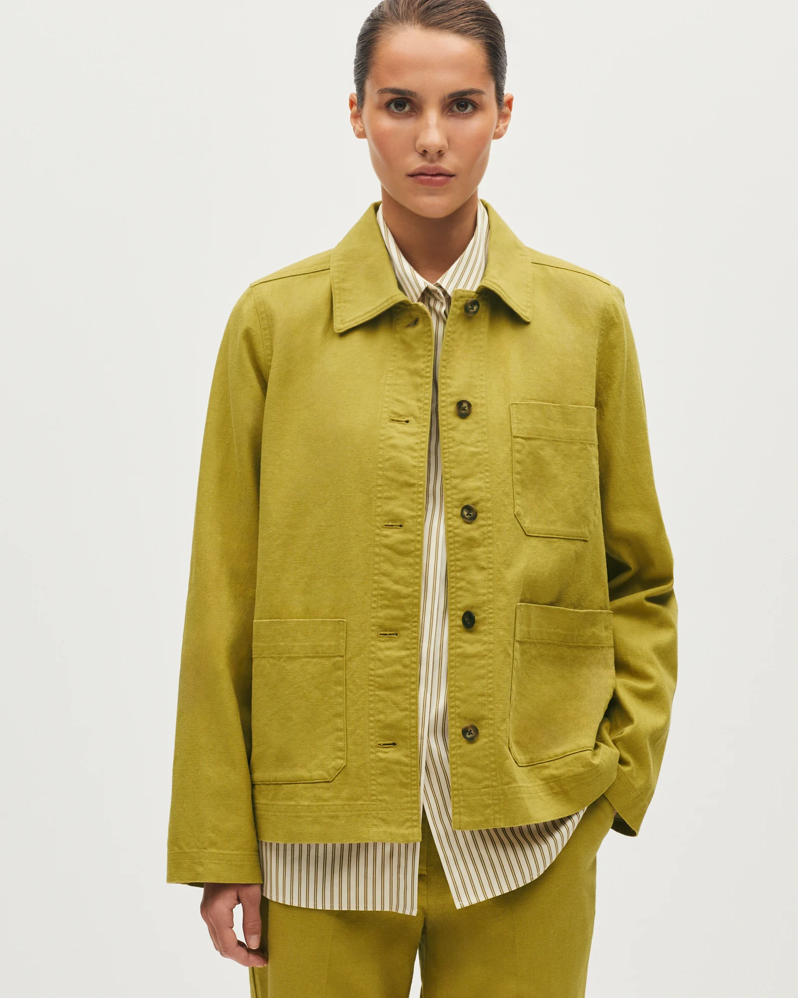 Veste workwear en lin et coton