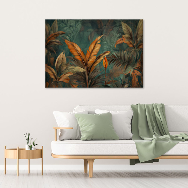Feeby Obraz na płótnie, Tropikalne liście kwiaty 60x40