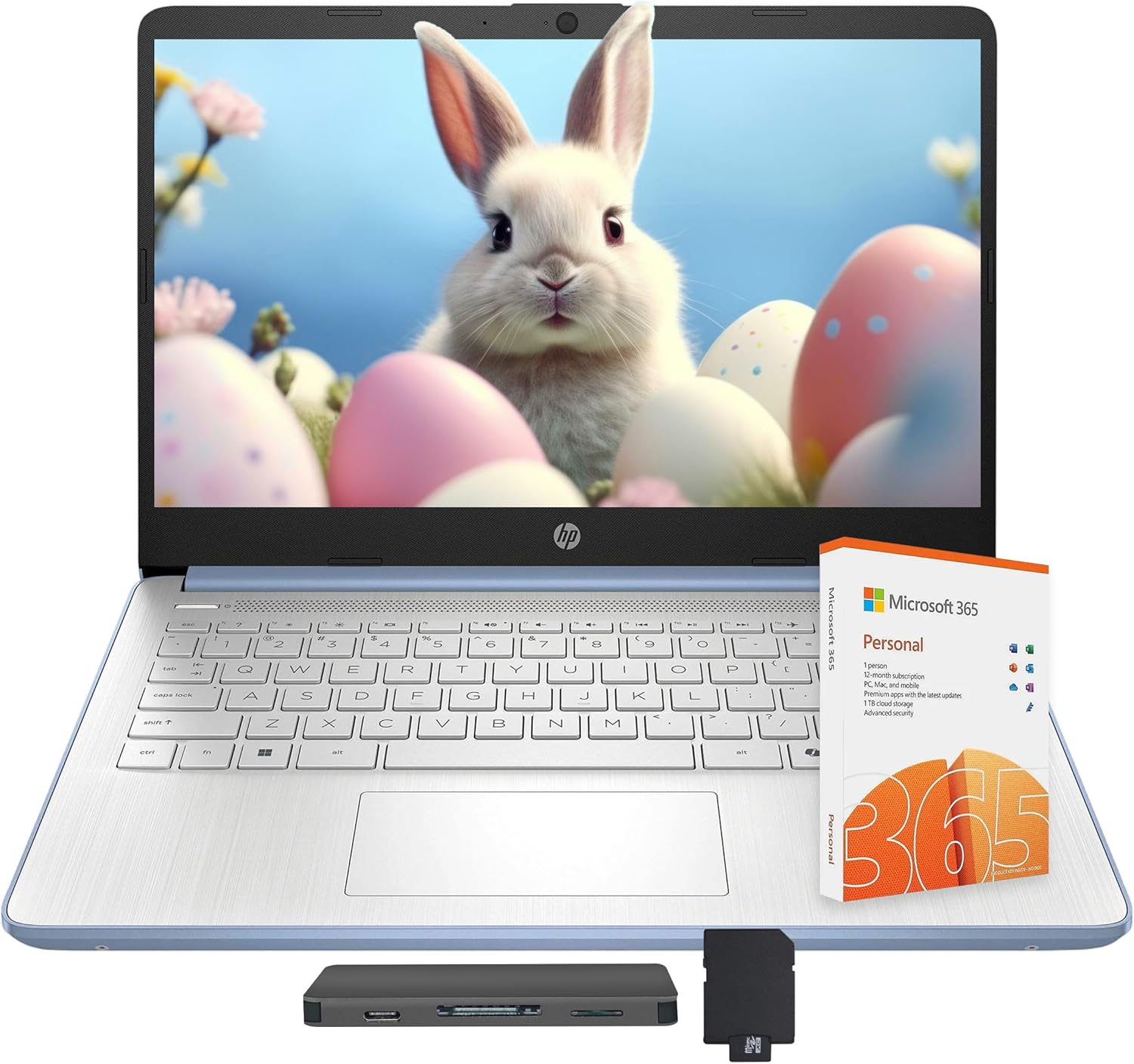 HP Stream 14 Laptop with AI Copilot  Flagship for Students & Business  13th Gen Intel 4-Core  4GB RAM  1.12TB Storage (128GB UFS + 1TB Docking Station)  Office 365 1-Year  Win 11 S  Sky Blue