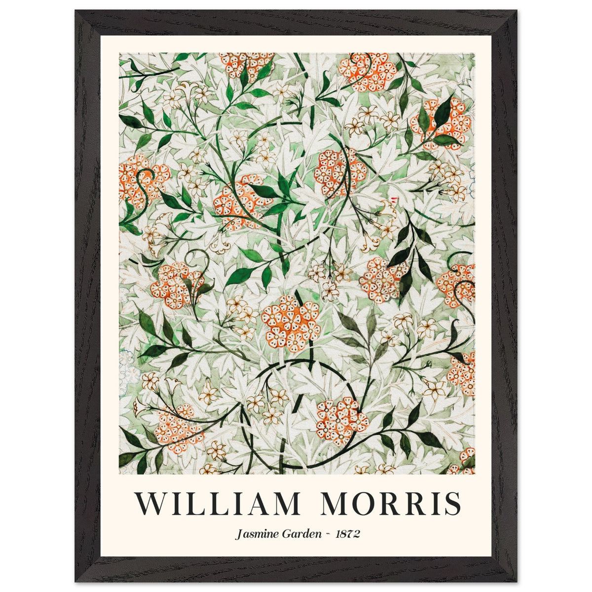 Artfulprints Poster met Lijst William Morris - Jasmine garden  - 30x40 cm - Groen