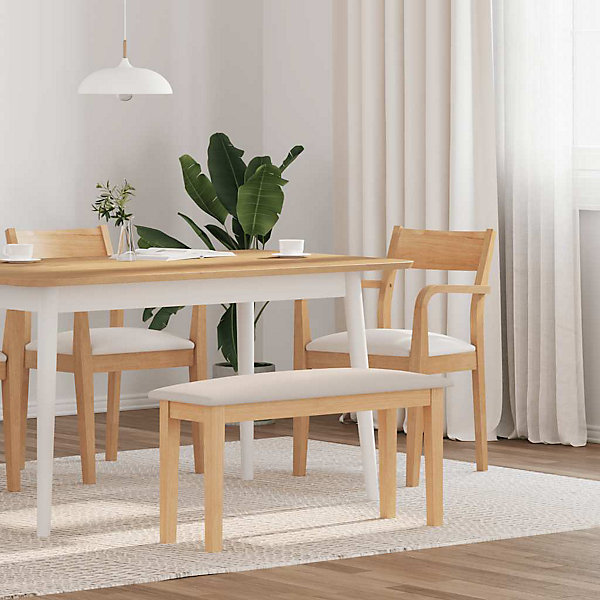 Banc 90 cm bois massif caoutchouc vidaXL