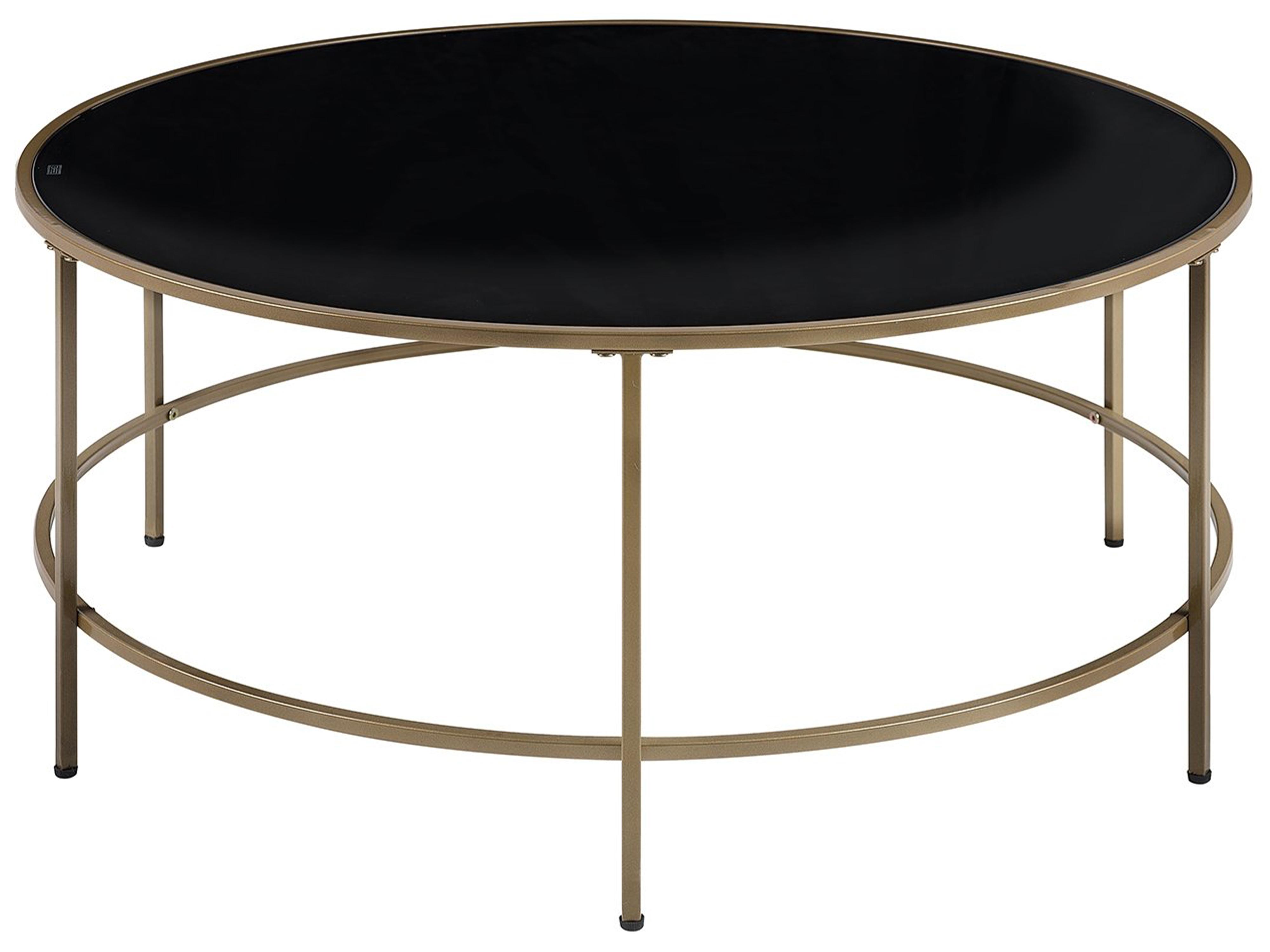 Coffee Table FLORENCE Glass Black/ Gold
