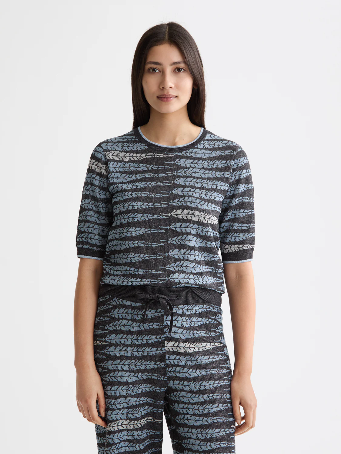 Lurex Jacquard Knitted Tee