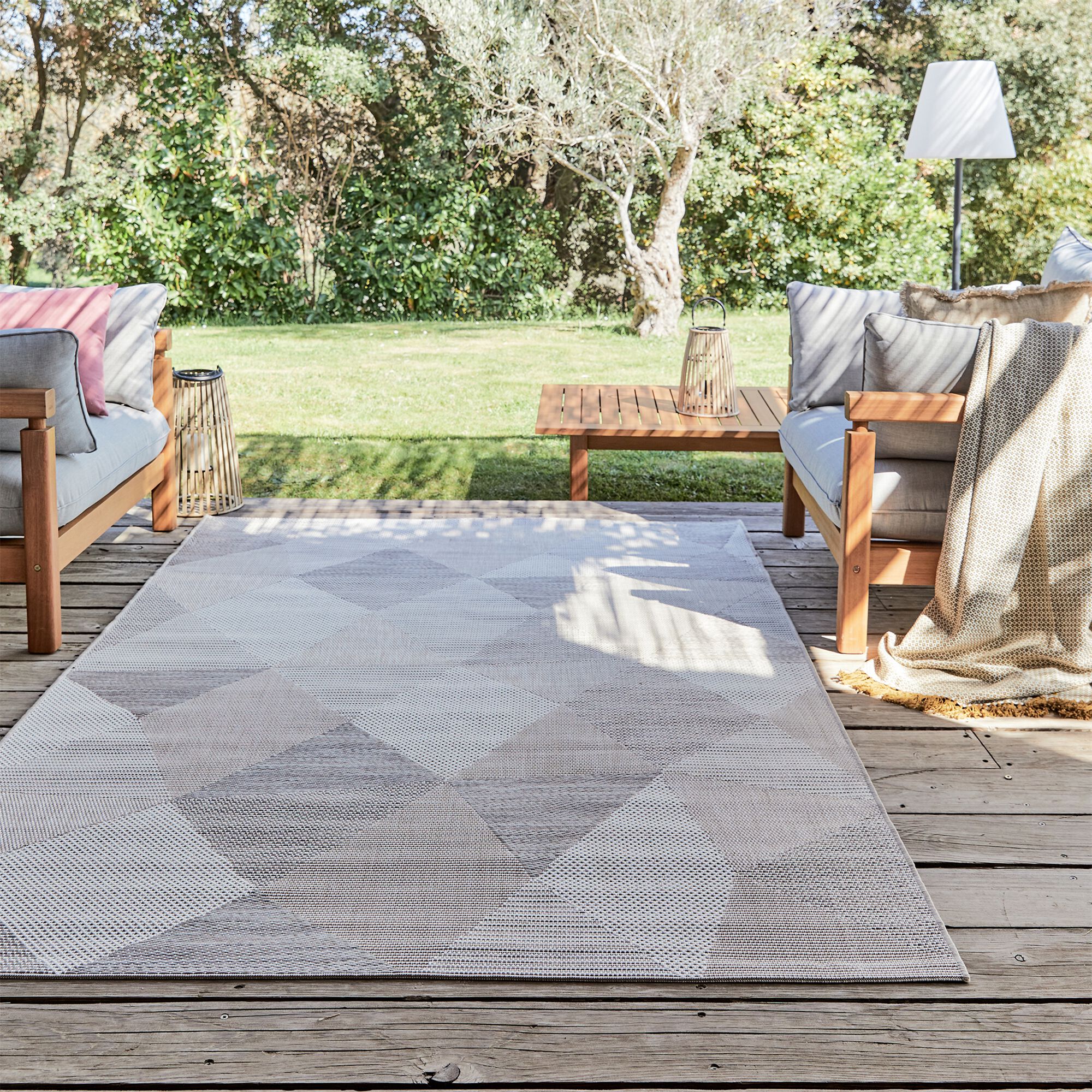 METRIX - Tapis intérieur et extérieur à motifs 160x230cm - beige