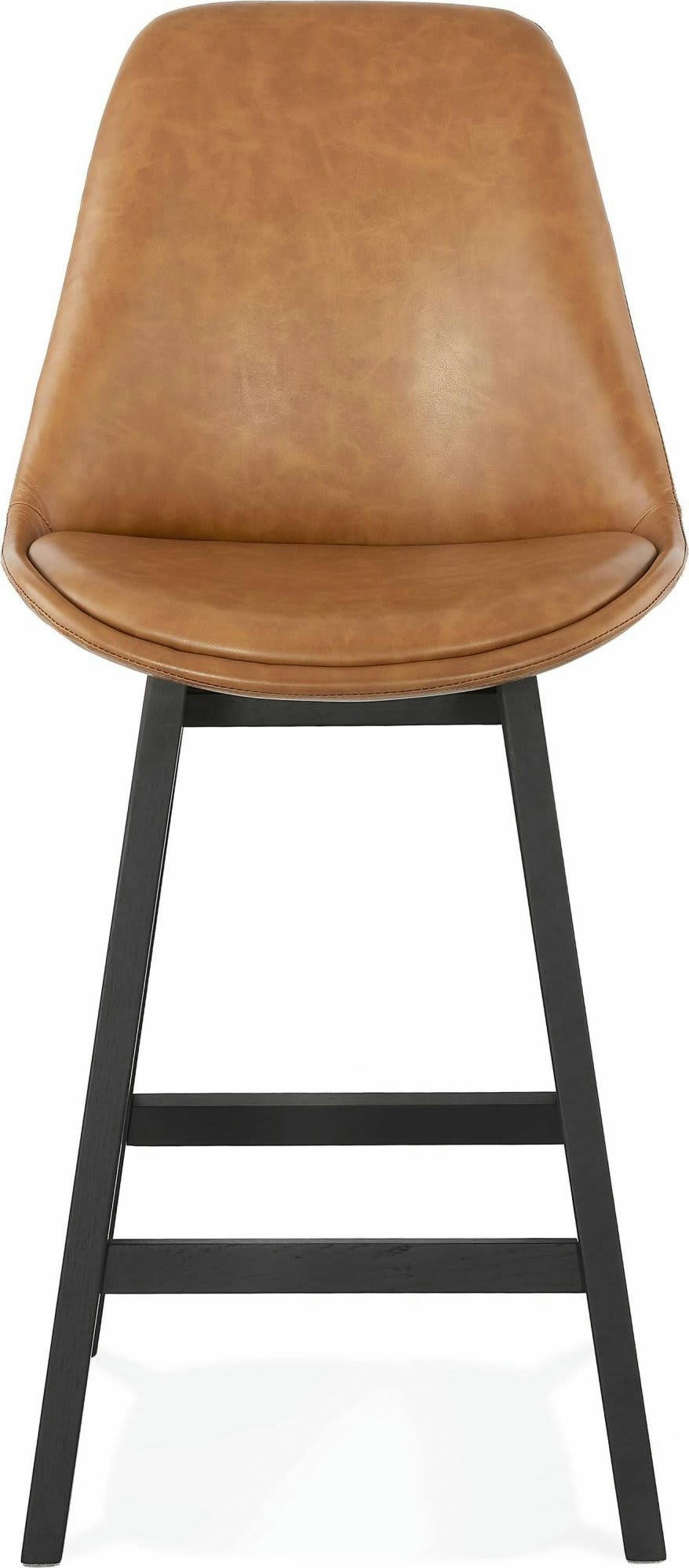JANIE MINI - Tabouret de bar Simili Marron H. assise 65 cm rembourré