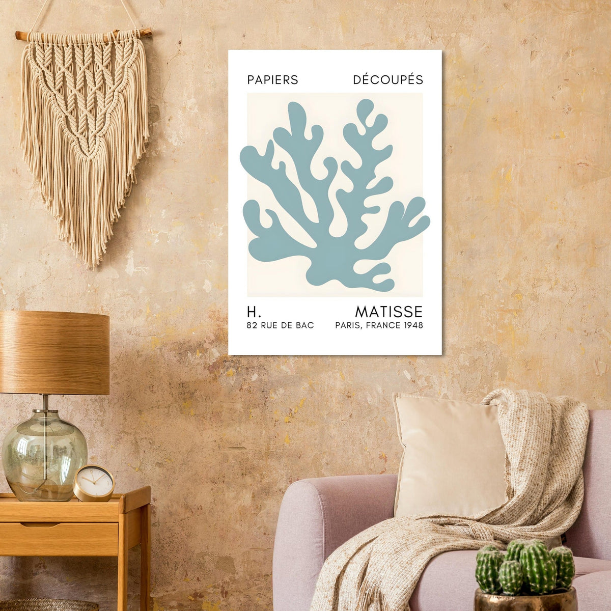 Artfulprints Poster Matisse – Saltflower shapes turquoise  - 70x100 cm - Turquoise
