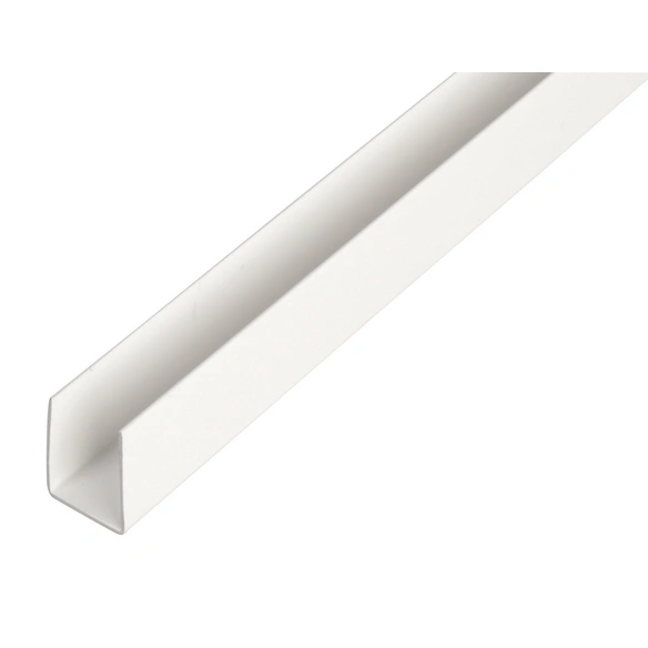 U-Profil, LxBxH: 2600 x 10 x 18 x 1 mm, weiß