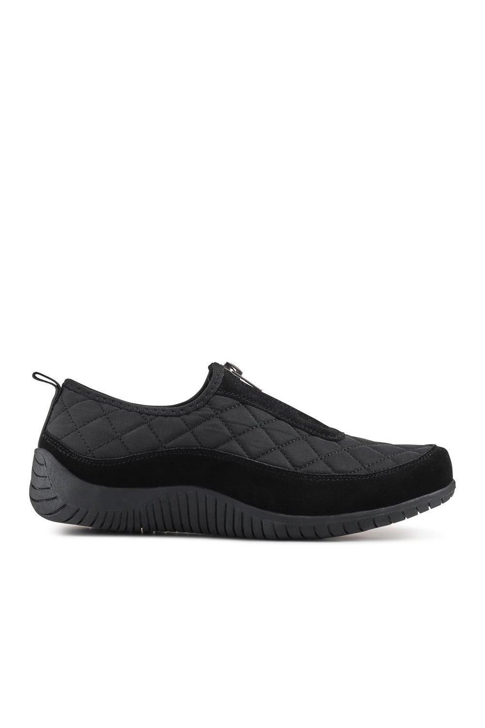 Pavers Wide Fit Leather Slip-On Shoes With Zip Fastening