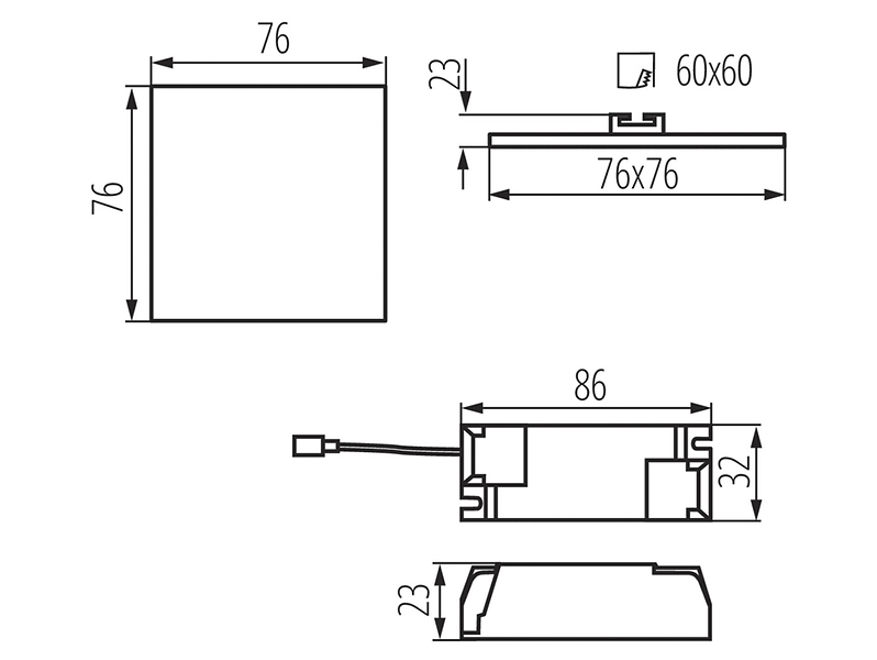 Plafon Arel LED aluminiowy 7,6 cm biały