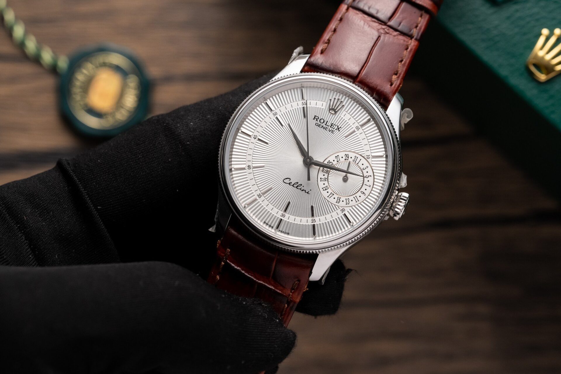 Rolex Cellini 50519 316L Steel White Dial 39mm Leather AAA Replica
