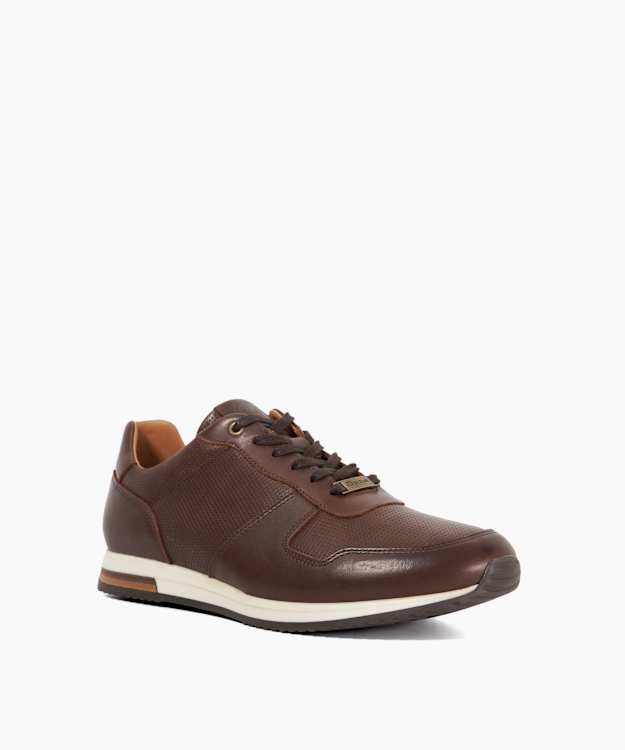 Trilogy Brown - Wide Fit Suede Lace Up Trainers