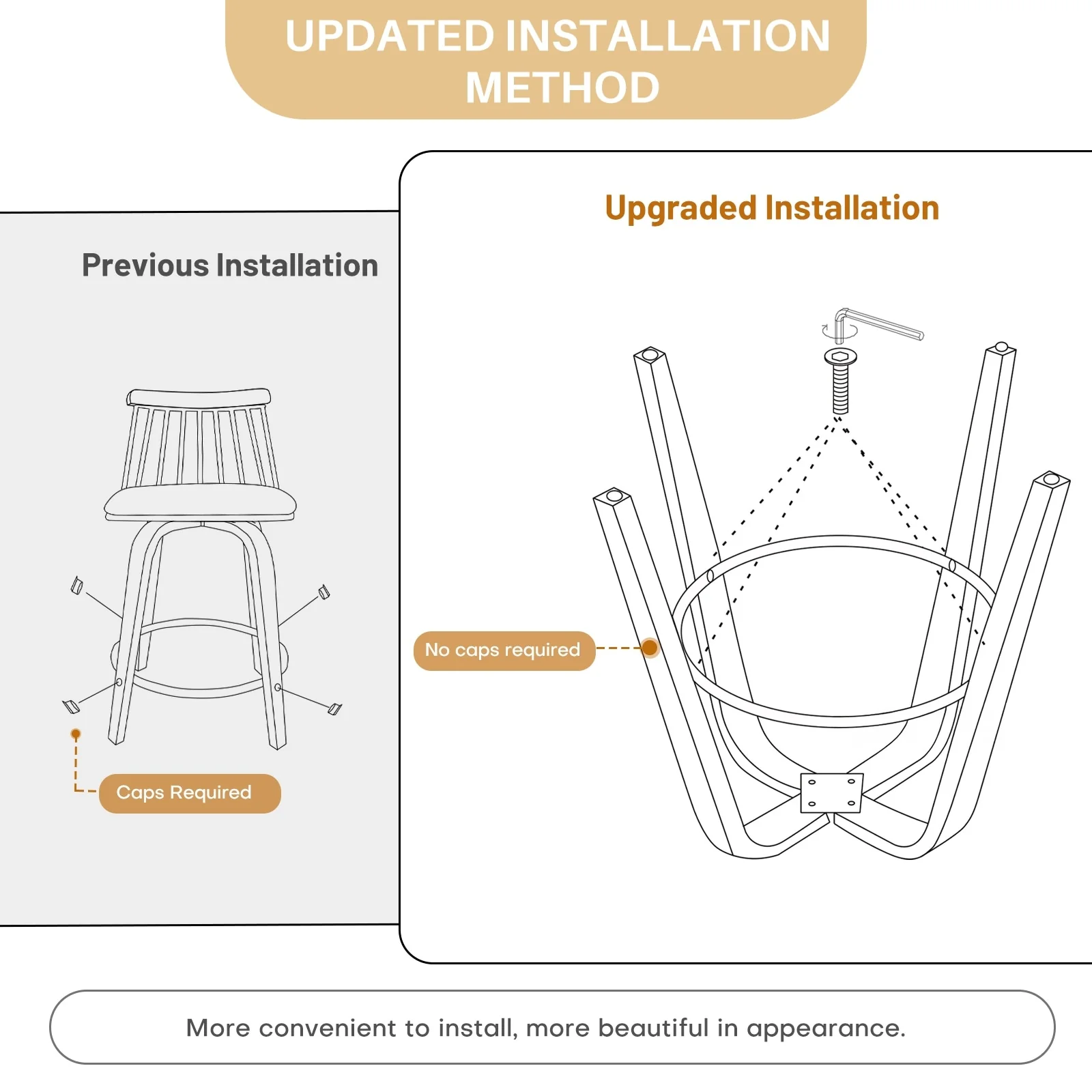 Mid-century Spindle Back Swivel Counter Height Bar Stools - 37.2H x 18.9W x 18.9D