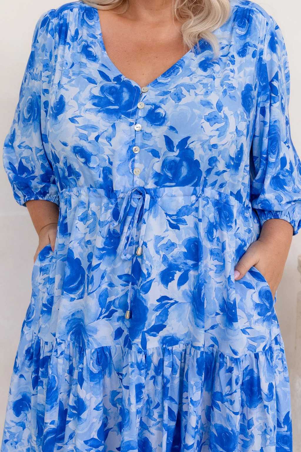 Ziggy Dress in Blue Roses