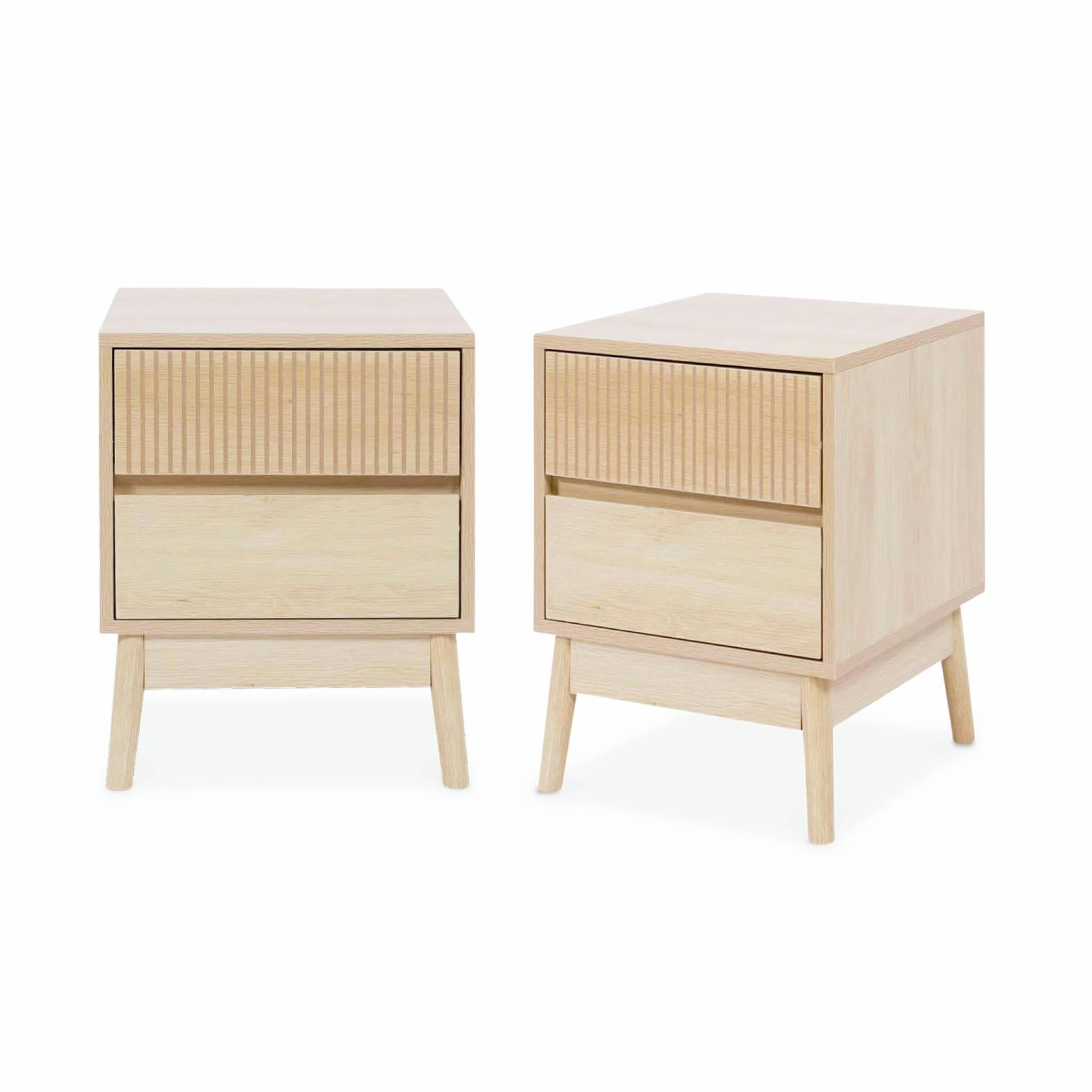 LINEAR - Lot de 2 tables de chevet 2 tiroirs