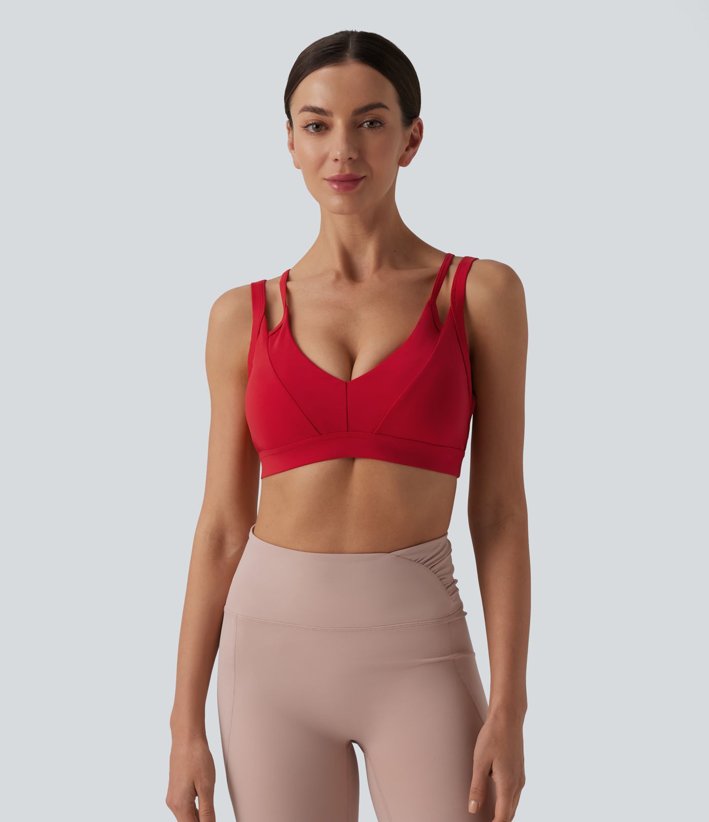 Brassière de sport SoftlyZero™ Airy yoga dos nu à double bretelles maintien léger effet frais InstantCool, protection solaire UPF50