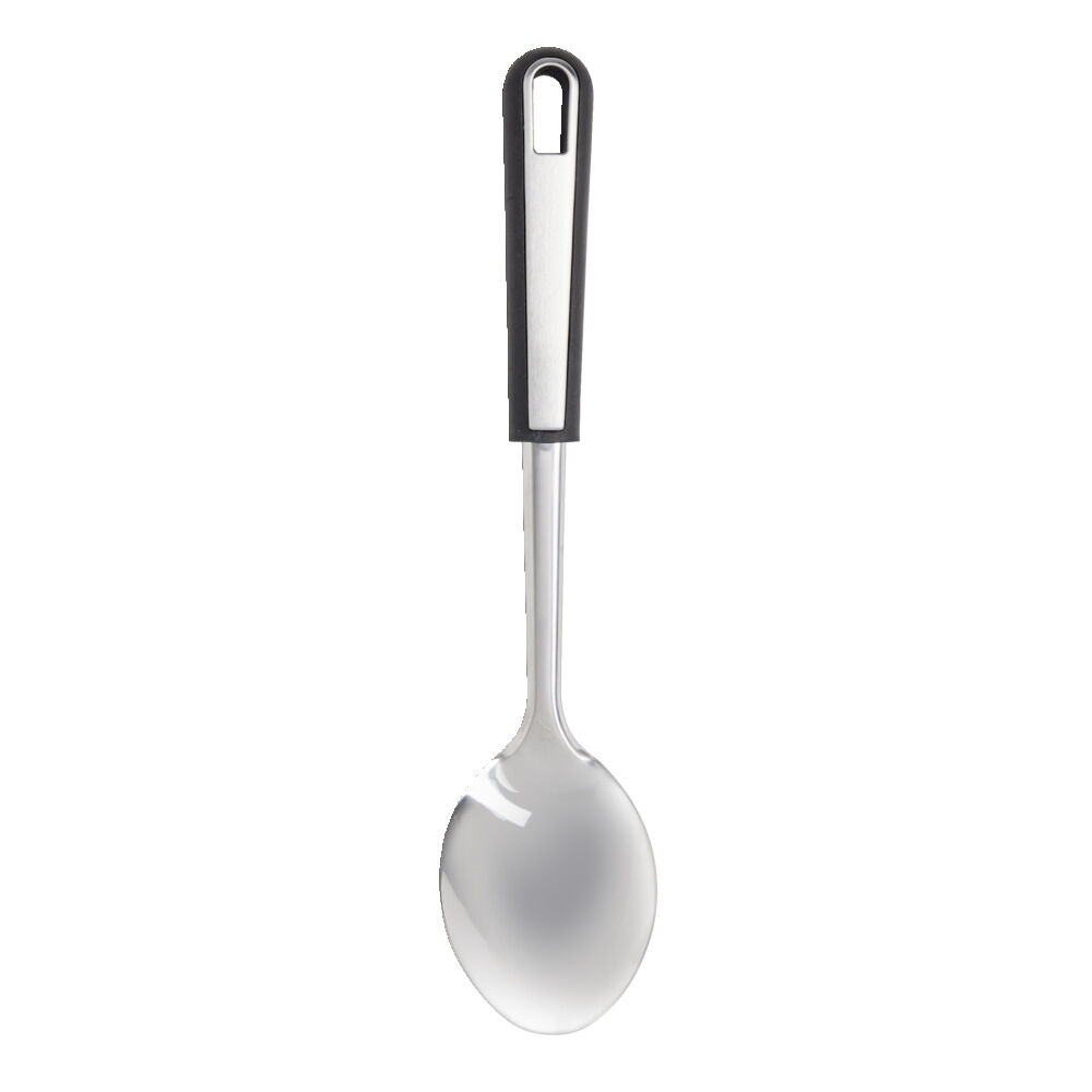 Cuillère à servir en inox avec manche en plastique noir L.33,5cm