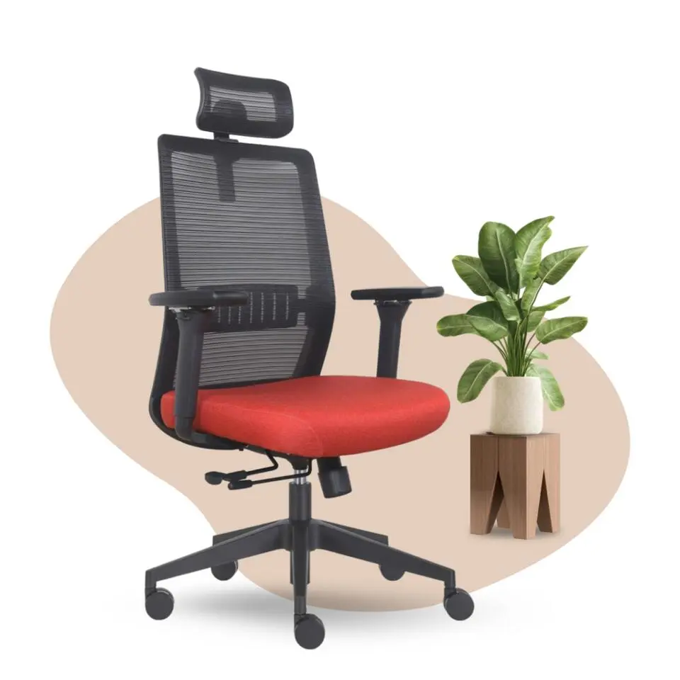 Bureaustoel Napoli Deluxe 4D - NEN-EN 1335 - Rood