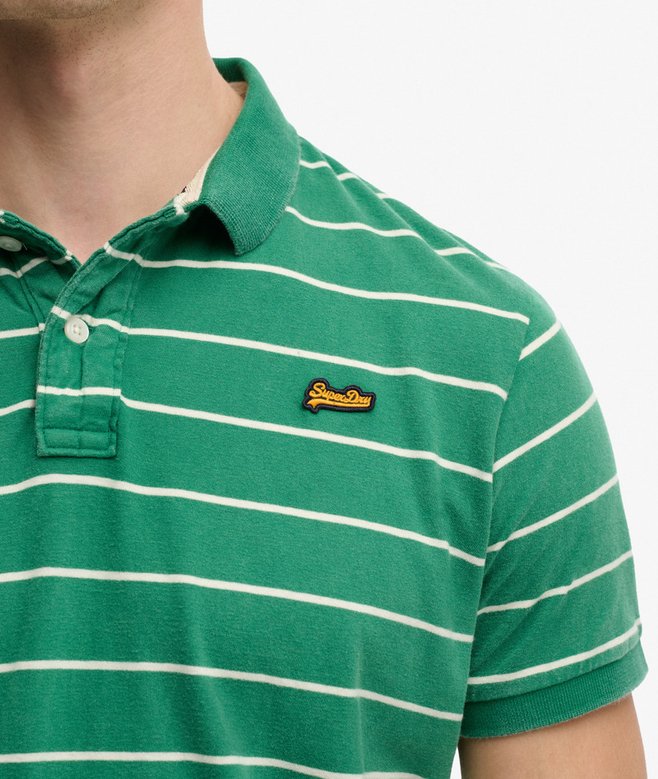 Vintage Stripe Jersey Polo Shirt