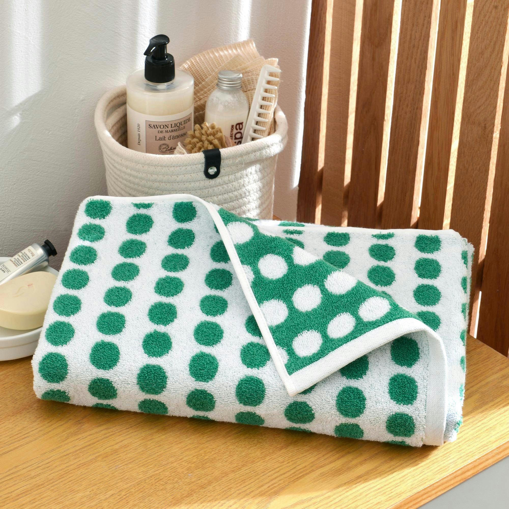POISPOIS - Drap de bain 70x140 vert en coton 450 g/m²