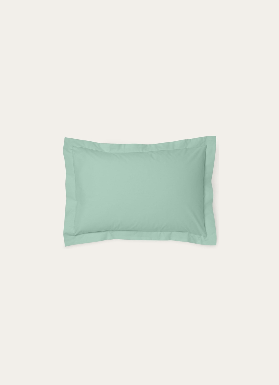 TAIE D'OREILLER UNIE EN PERCALE DE COTON VERT DE GRIS
