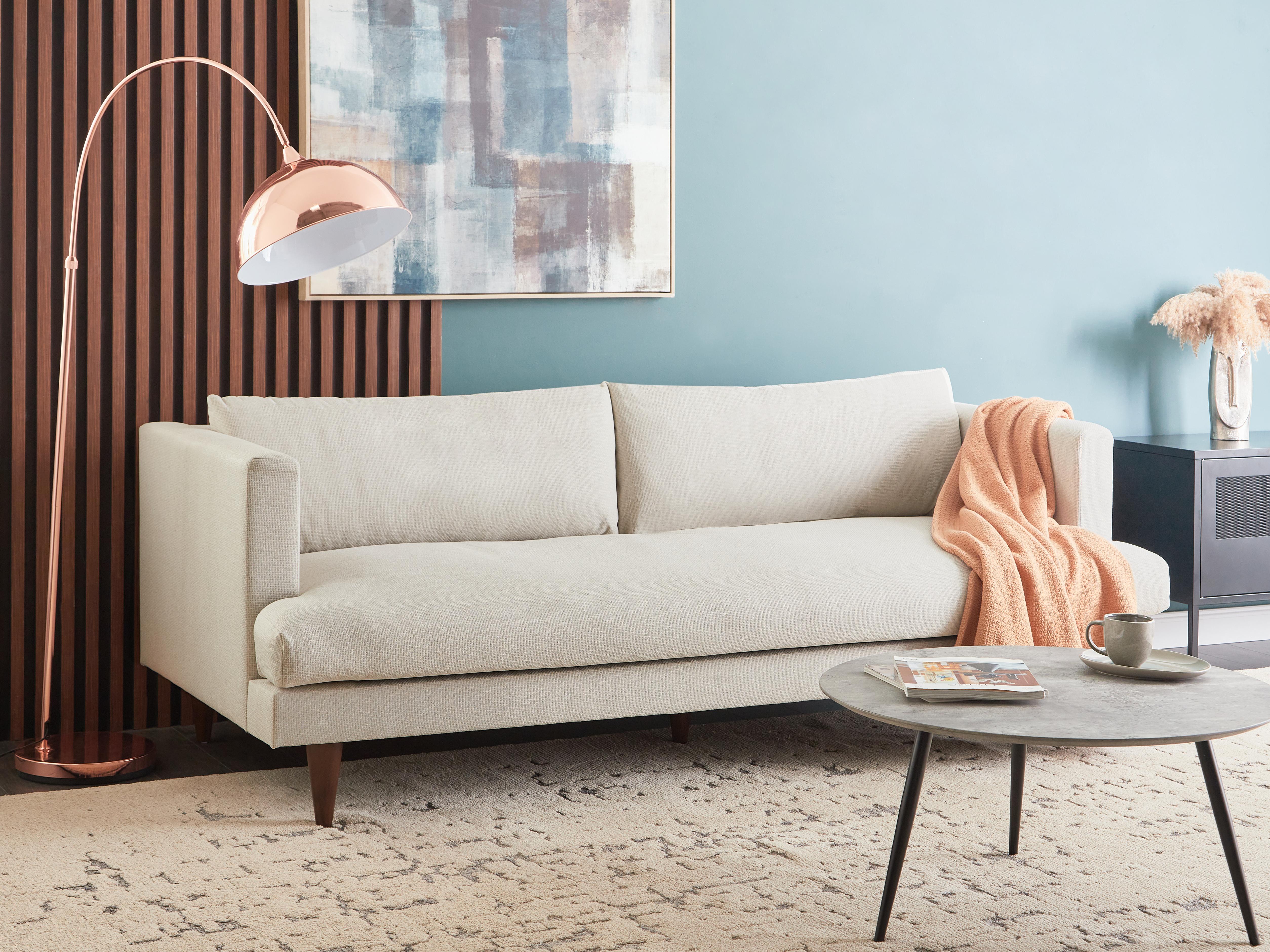 Sofa 3 Seater JARPEN Fabric Light Beige