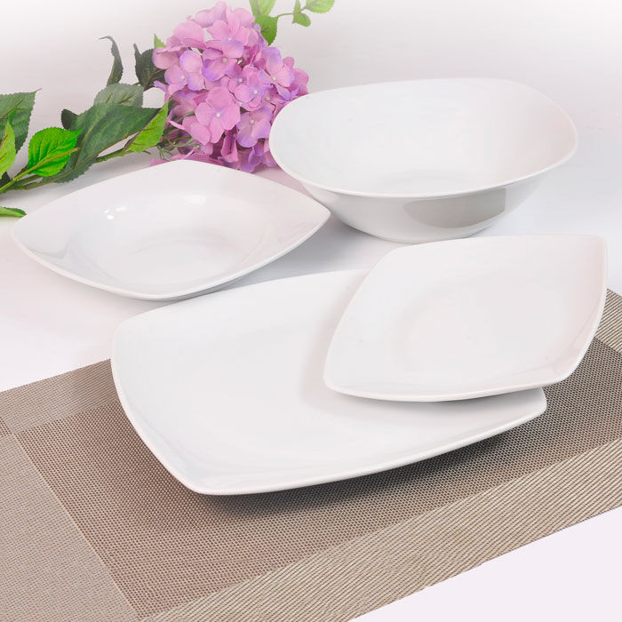 Serviço de mesa 19 peças GIZ quadrado branco