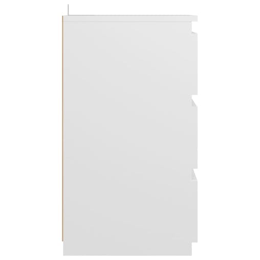 NNEVL Bed Cabinet White 40x35x62.5 cm Chipboard