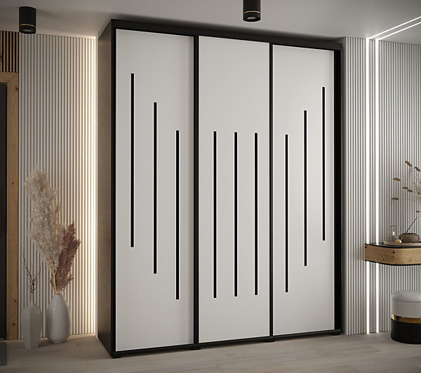 Armoire Davos 8 a portes coulissantes H. 235,2 x L. 200 x P. 60 3 portes