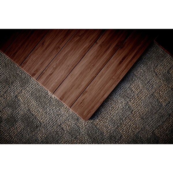 Jani Eco Bamboo Roll-up Rectangular Chair Mat with Lip