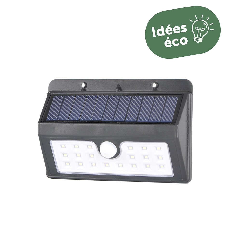 Lampe solaire extérieur 20 LED à détecteur de mouvement