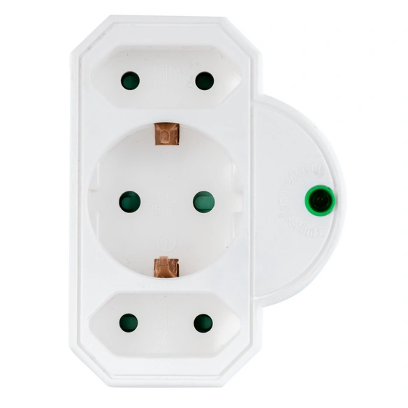 Steckdosenadapter, Übergangsstecker 2 1-fach ÜSS weiß